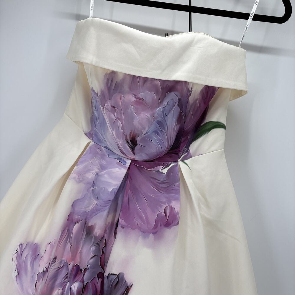 Elegant Floral Strapless Dress - Picture 5 of 13